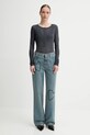 Βαμβακερή μπλούζα με μακριά μανίκια ZADIG&VOLTAIRE JWTS02690.21 γκρί SS25