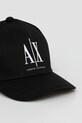 Βαμβακερό καπέλο του μπέιζμπολ Armani Exchange μαύρο XW001179.AF14711.NOS