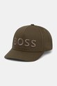 Βαμβακερό καπέλο του μπέιζμπολ BOSS απλικέ πράσινο 50536482