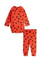 Βρεφικό βαμβακερό σετ Mini Rodini Dots 2524010342 κόκκινο SS25