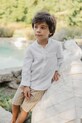 Παιδικό λινό πουκάμισο Tartine et Chocolat μακρύ λευκό CA12013.116.128
