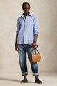Ρούχα Βαμβακερό πουκάμισο Polo Ralph Lauren Long Sleeve Light Shirt 211968220 μπλε