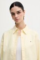 Βαμβακερό πουκάμισο Tommy Hilfiger κίτρινο WW0WW46111