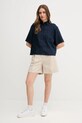Πουκάμισο από λινό Tommy Hilfiger WW0WW44720 σκούρο μπλε SS25