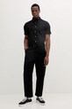Βαμβακερό πουκάμισο Tommy Hilfiger MW0MW37584 μαύρο SS25