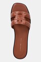 Δερμάτινες παντόφλες Tommy Hilfiger TH LOGO STRAP MULE καφέ FW0FW08671