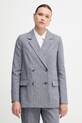 Blazer με μείγμα λινών United Colors of Benetton σκούρο μπλε 29KBDW033