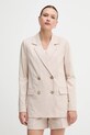Blazer με μείγμα λινών United Colors of Benetton μπεζ 29KBDW033