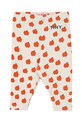 Κολάν μωρών Tinycottons APPLES BABY RIB PANT στάμπα μπεζ SS25.348
