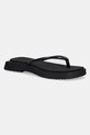 Σαγιονάρες Calvin Klein Jeans SQ LOW WEDGE SANDAL STITCH ίσια πλατφόρμα μαύρο YW0YW01716