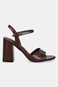 Σανδάλια nubuck Calvin Klein HEEL SANDAL 85 W/CK HW - LTH HW0HW02485 καφέ SS25
