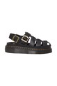 Δερμάτινα σανδάλια Dr. Martens Wrenlie ίσια πλατφόρμα μαύρο DM31524001