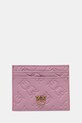 Δερμάτινη θήκη για κάρτες Pinko απλικέ μωβ 103762.A1YB