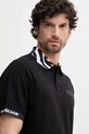 Βαμβακερό μπλουζάκι πόλο Versace Jeans Couture μαύρο 78GAGT06.CJ01T