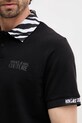 Βαμβακερό μπλουζάκι πόλο Versace Jeans Couture 78GAGT06.CJ01T μαύρο