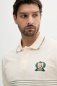 Βαμβακερό μπλουζάκι πόλο Lacoste μπεζ PH0037