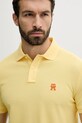 Ρούχα Βαμβακερό μπλουζάκι πόλο Tommy Hilfiger MW0MW33167 κίτρινο
