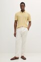 Βαμβακερό μπλουζάκι πόλο Sisley 1094S300M κίτρινο SS25
