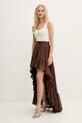 Βαμβακερή φούστα Marciano Guess ELSA 5GGD34.7317A καφέ SS25