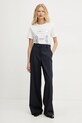 Μάλλινα παντελόνια Weekend Max Mara 2515131041600 σκούρο μπλε SS25