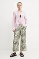 Μεταξωτό παντελόνι Weekend Max Mara 2515131091600 μπεζ SS25