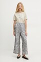 Μεταξωτό παντελόνι Weekend Max Mara 2515131091600 μπλε SS25