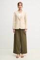 Βαμβακερό παντελόνι Weekend Max Mara 2515131121600 πράσινο SS25