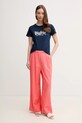 Λινό παντελόνι Dkny DJ5P3017 πορτοκαλί SS25