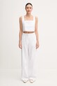 Παντελόνι με λινό μείγμα Calvin Klein Jeans J20J225340 λευκό SS25