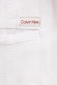 Παντελόνι με λινό μείγμα Calvin Klein Jeans λευκό J20J225340