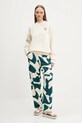 Λινό παντελόνι Abercrombie & Fitch KI156.5135.238 μπεζ SS25