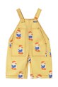 Βρεφική σαλοπέτα Tinycottons BABY READERS DUNGAREE στάμπα κίτρινο SS25.195