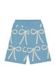 Βρεφικό βαμβακερό παντελόνι Tinycottons BOWS BABY KNITTED PANT λεπτό μοτίβο μπλε SS25.324