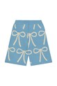 Βρεφικό βαμβακερό παντελόνι Tinycottons BOWS BABY KNITTED PANT SS25.324 μπλε SS25