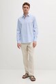 Λινό παντελόνι United Colors of Benetton 4AGH55HW8 μπεζ SS25