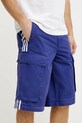 Βαμβακερό παντελόνι adidas Originals CARGO PANTS μωβ JY6294