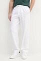 Παντελόνι με λινό μείγμα Calvin Klein Jeans ύφασμα λευκό J30J327288
