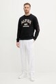 Παντελόνι με λινό μείγμα Calvin Klein Jeans J30J327288 λευκό SS25