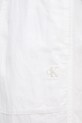 Παντελόνι με λινό μείγμα Calvin Klein Jeans λευκό J30J327288