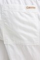 Παντελόνι με λινό μείγμα Calvin Klein Jeans J30J327288 λευκό