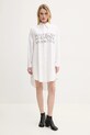 Βαμβακερό φόρεμα MM6 Maison Margiela S52CT0787.M35152 μπεζ SS25