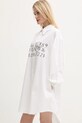 Βαμβακερό φόρεμα MM6 Maison Margiela μπεζ S52CT0787.M35152