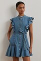 Ρούχα Βαμβακερό φόρεμα Lauren Ralph Lauren 200963899 μπλε