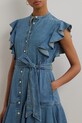 Βαμβακερό φόρεμα Lauren Ralph Lauren μπλε 200963899