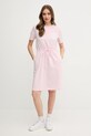 Βαμβακερό φόρεμα Tommy Hilfiger WW0WW45529 ροζ SS25