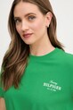 Βαμβακερό φόρεμα Tommy Hilfiger πράσινο WW0WW45529