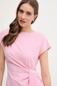 Βαμβακερό φόρεμα Tommy Hilfiger ροζ WW0WW45159