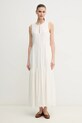 Λινό φόρεμα Dkny DJ5D9059 μπεζ SS25