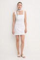 Φόρεμα από λινό μείγμα Calvin Klein Jeans J20J225277 λευκό SS25
