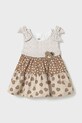 Βρεφικό βαμβακερό φόρεμα Mayoral Newborn βαμβάκι καφέ 1868.2P.Newborn.PPYH
